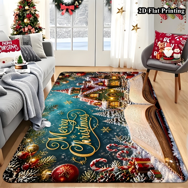 1pc 2D Flat Christmas Rug, Mag - Commercial Book Printing Machines ulasan dan harga