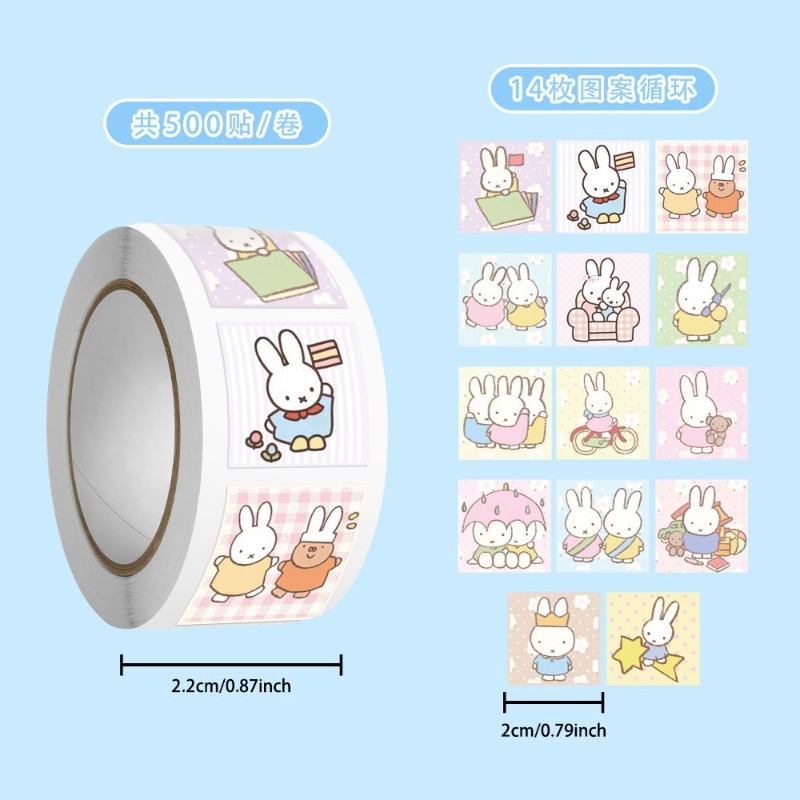 Miffy 500pcs Roll Sticker High - Printer Paper ulasan dan harga
